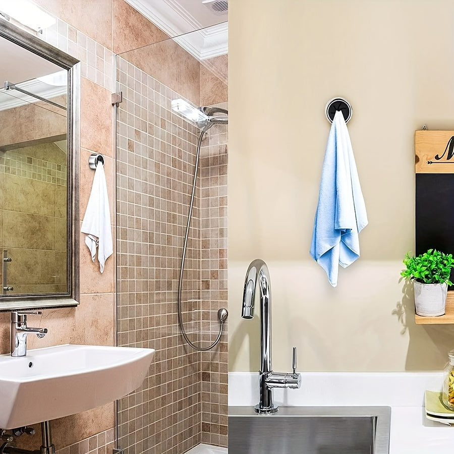 2 Pack Self-Adhesive Wall or Cabinet Towel Holders No-Drill Kitchen Bathroom