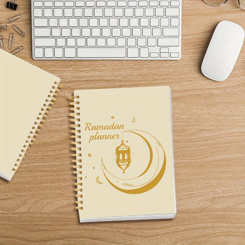 Ramadan Planner Notebook with Crescent Design, To-Do List, Priorities, A5 Spiral Diary, Various Sizes