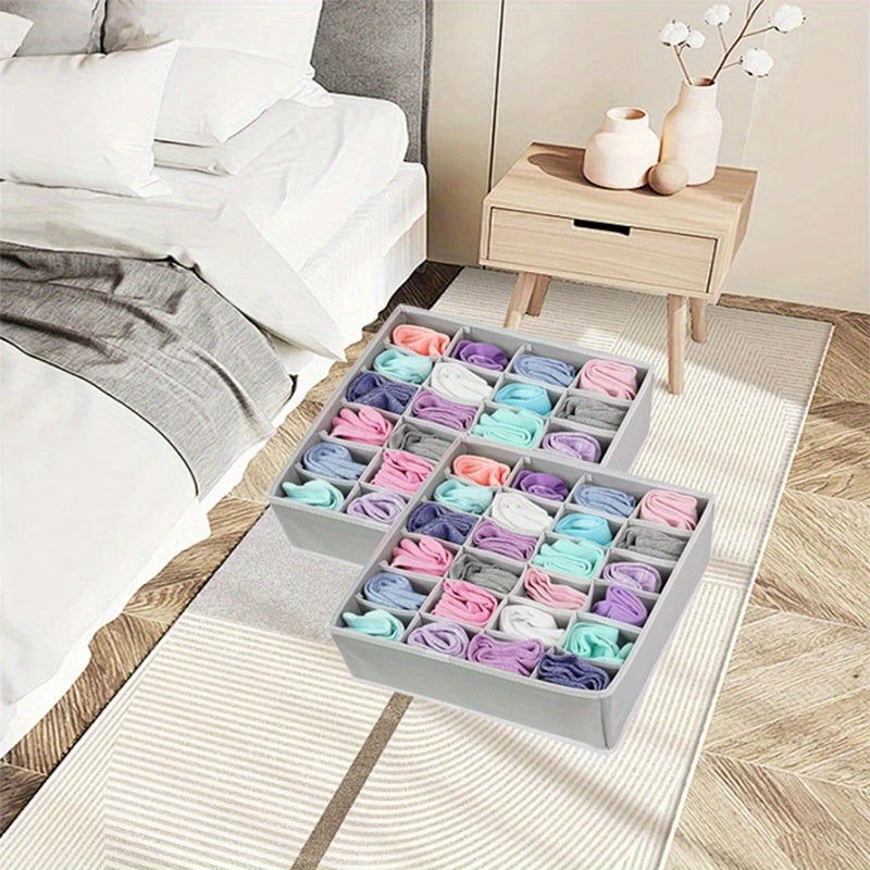 Polyester Drawer Organizer with Partitions for Socks Underwear and Ties