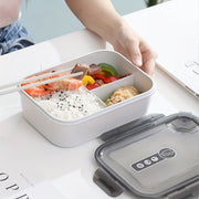 Multi-Functional Plastic Lunch Box with Dividers, Microwave Safe, Square Container