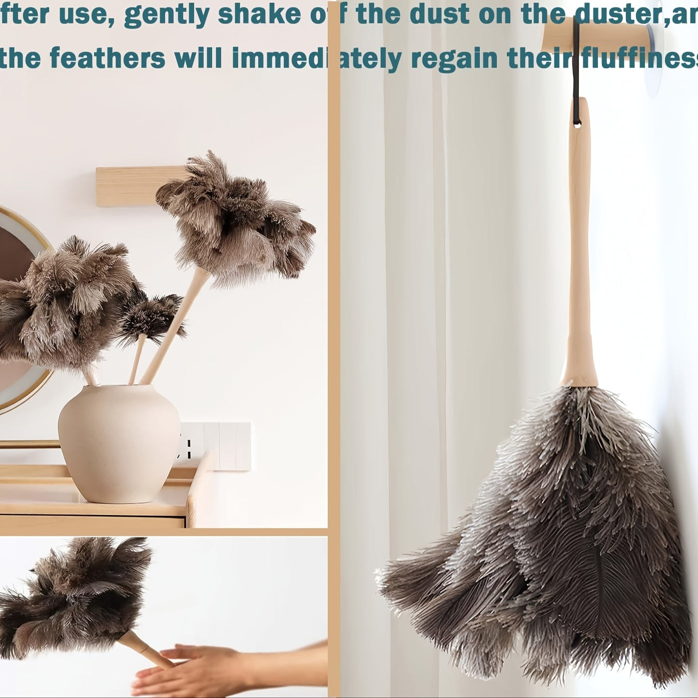 Yuqori sifatli tuya parasi tozalovchi - Yog'och tutqichi bilan - Nozik ob'ektlar va uy yuzalarini yumshoq va pufak paralar bilan ehtiyotkorlik bilan tozalash uchun, uzoq muddatli va zarar yetkazmaydigan tozalash aksessuari.