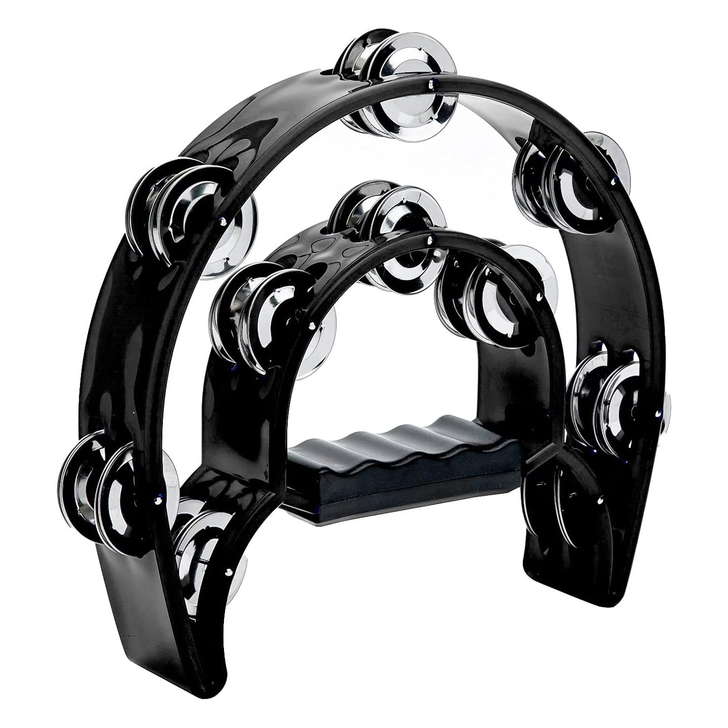 Eavnbaek Ikki Qatorli Qo'l Beli Tamburina - Qulay tutqich va mustahkam ABS korpusi bilan rang-barang metall jingil drum. Har qanday yoshdagi odamlar, partiyalar, guruhlar, KTV va baraban aksessuarlari uchun ideal.