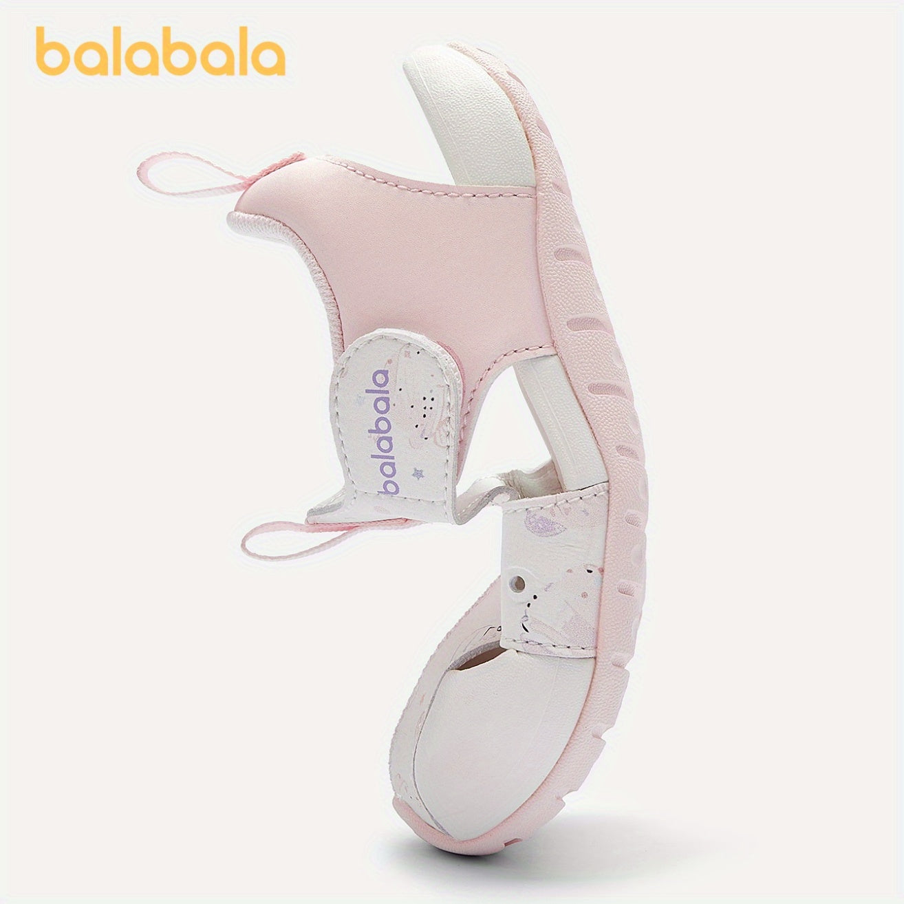 Girls Summer Sandals with Cartoon and Letter Print Lightweight Hook-and-Loop Closure Casual Beach Shoes