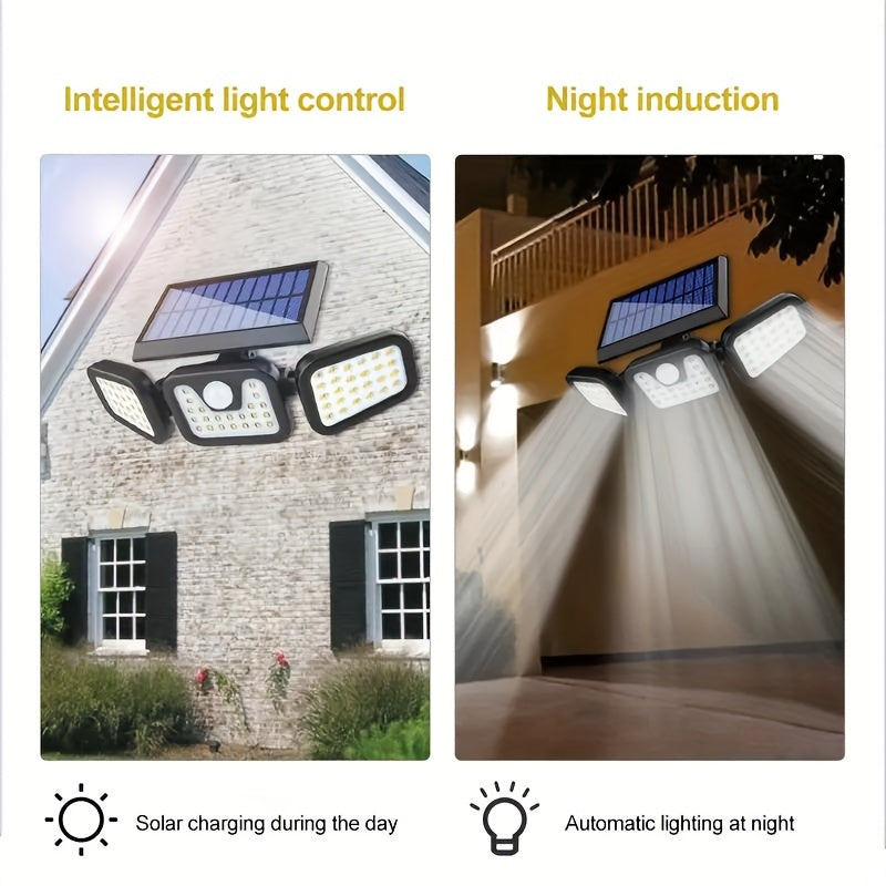 Luz de pared LED alimentada por energía solar con sensor de movimiento para seguridad exterior jardín patio camino