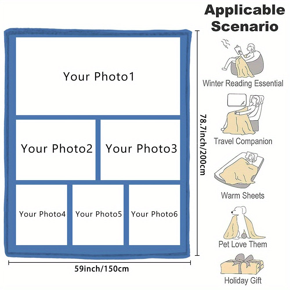 Custom Photo Blanket Soft Flannel Throw Personalized Gift for Home and Travel