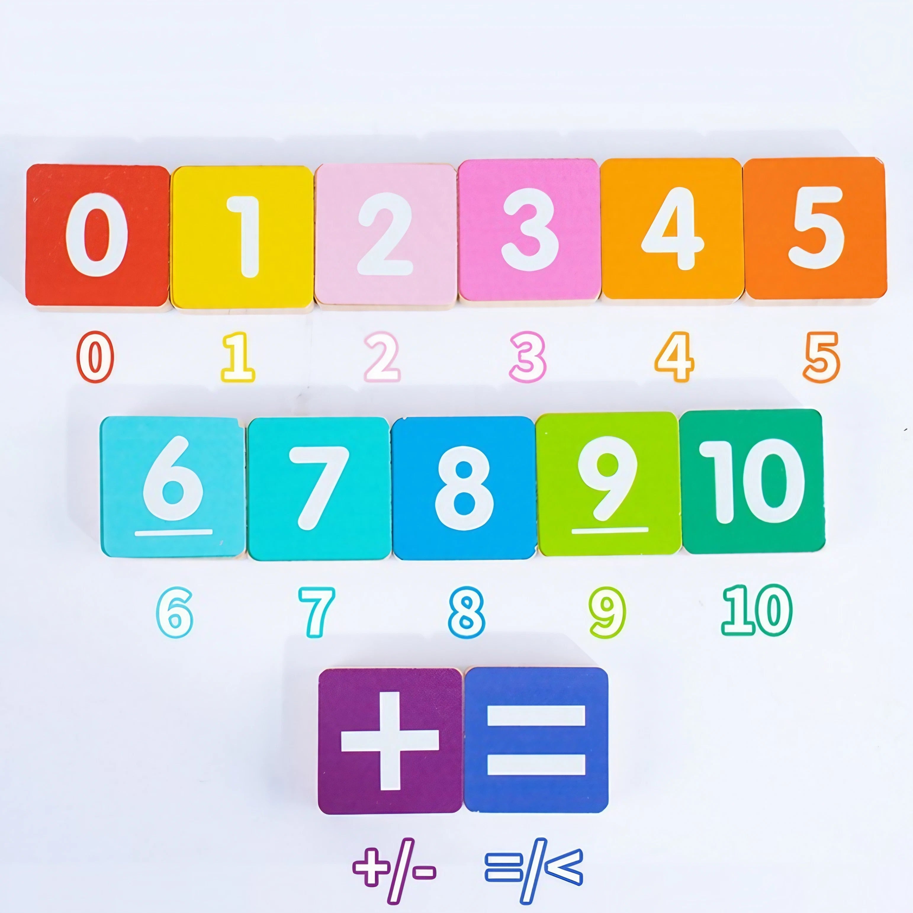 Wooden Finger Math Toy for Kids Educational Counting and Addition Tool Bright Colors