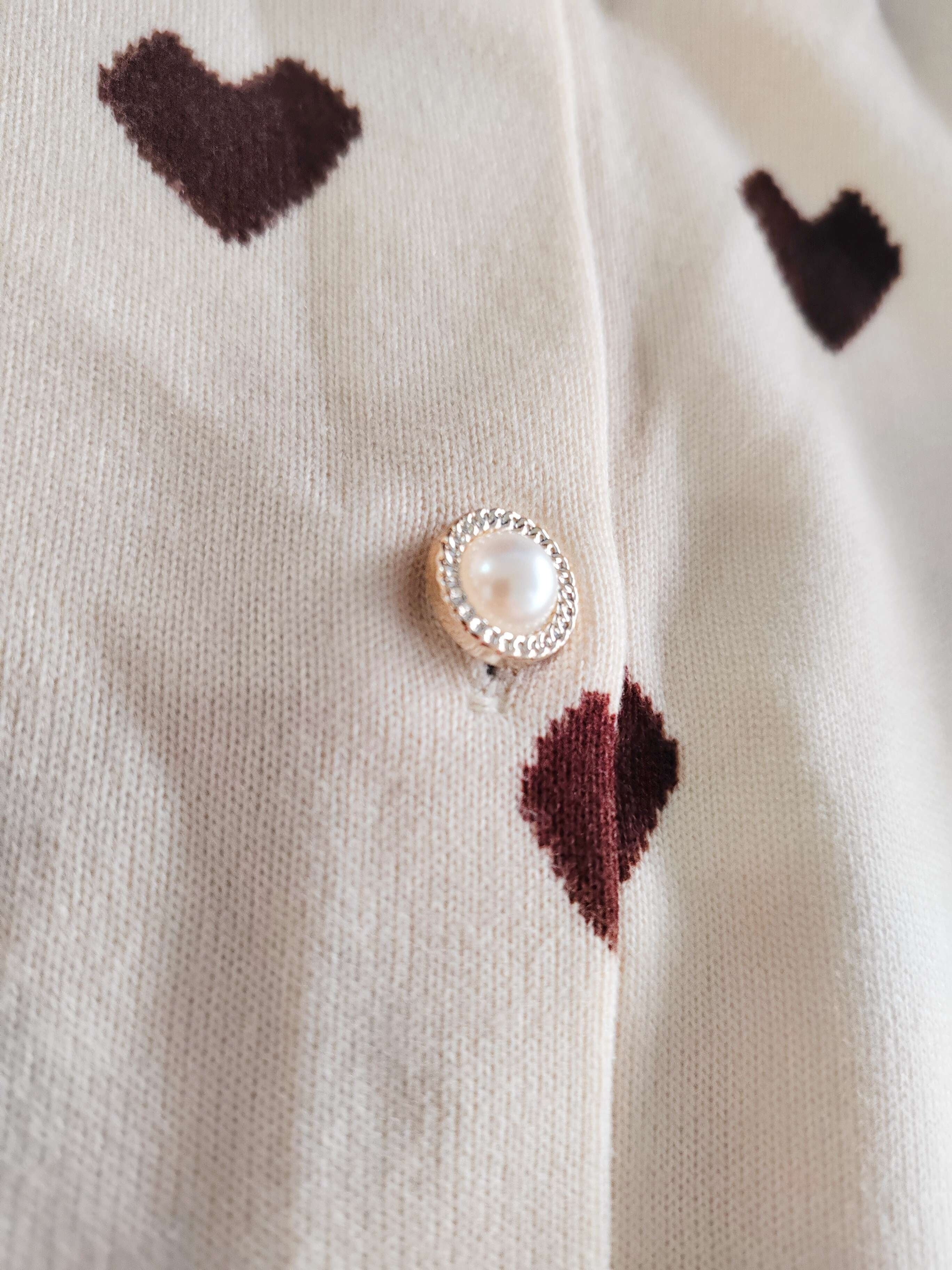 Girls' Knit Cardigan with Heart Buttons Long Sleeve Fall Spring Casual