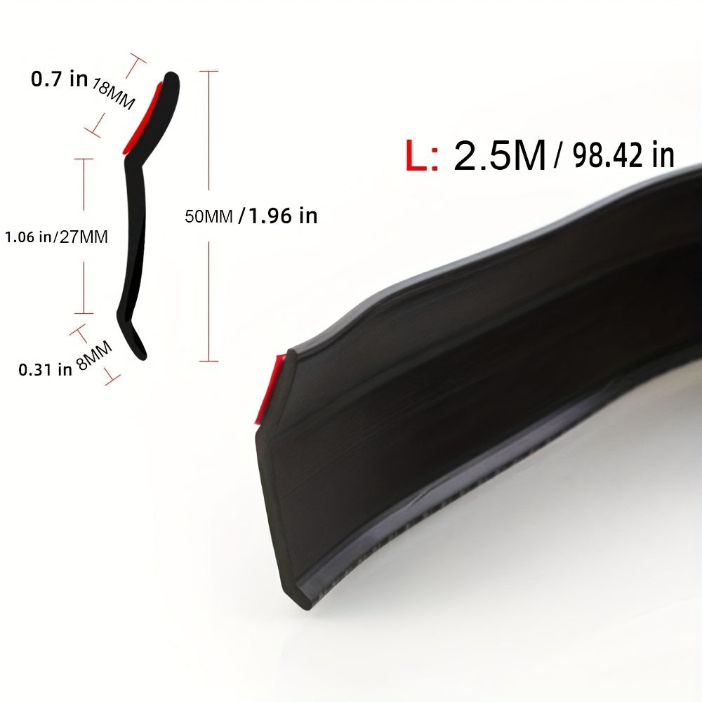 Универсальный защитный накладка на передний бампер из углеродного волокна для автомобиля, боковая юбка, наклейка, 2.5м