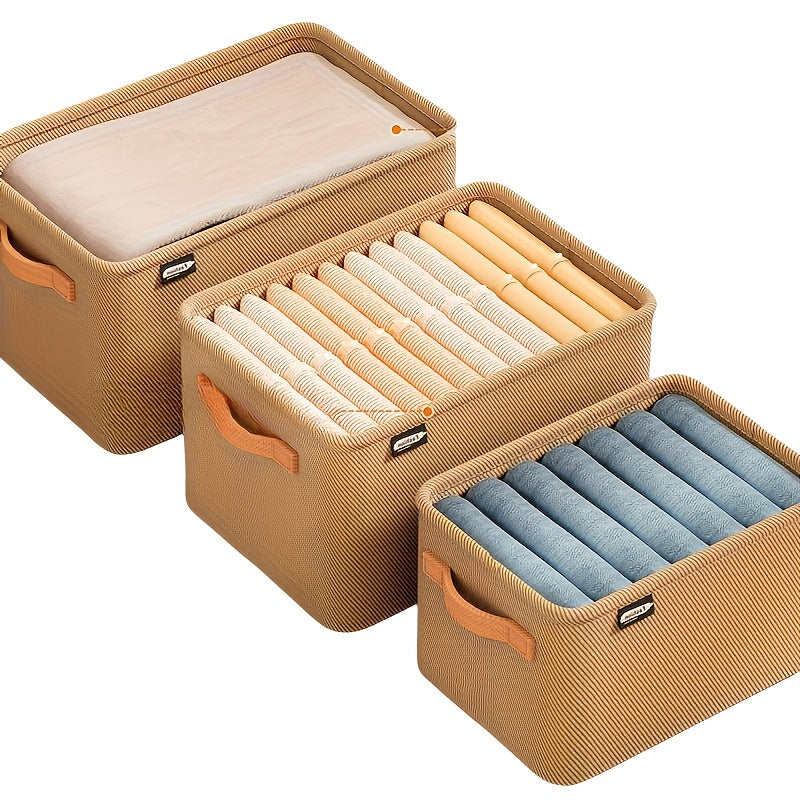 Fabric Storage Basket with Steel Frame for Clothes Tools and Home Use in 2 Sizes