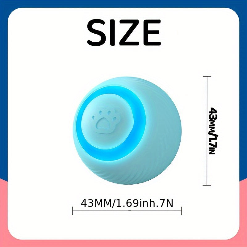 USB Rechargeable Cat Teaser Ball Striped Silicone All Breeds Interactive Toy