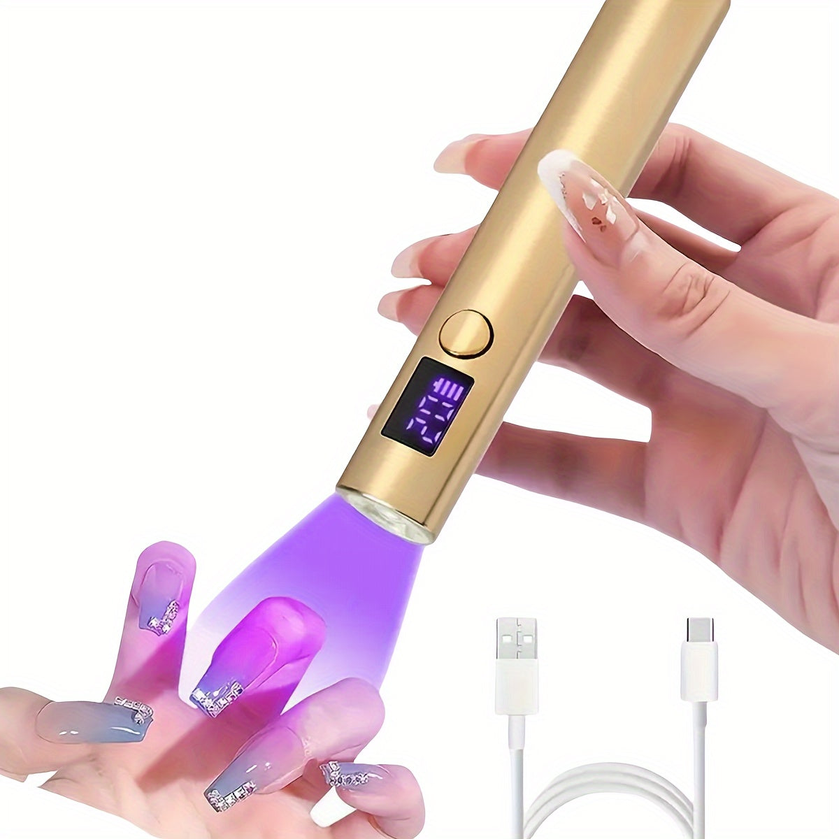 USB Rechargeable Mini LED Nail Lamp with Digital Timer for Home and Salon Manicures