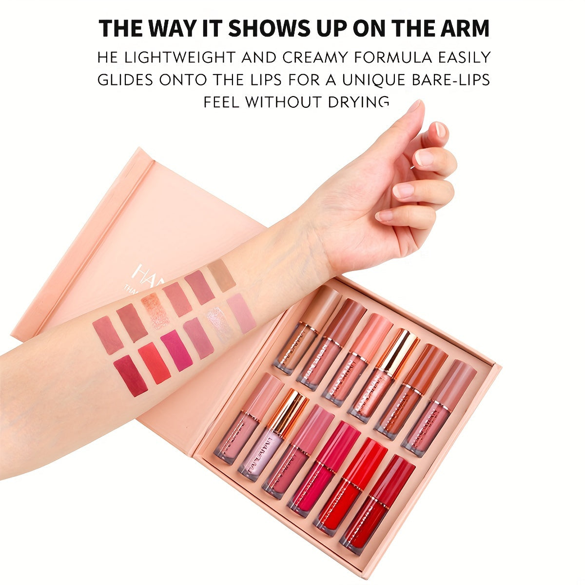 Women Velvet Lip Gloss Set 12 Colors Long-Lasting Waterproof Matte