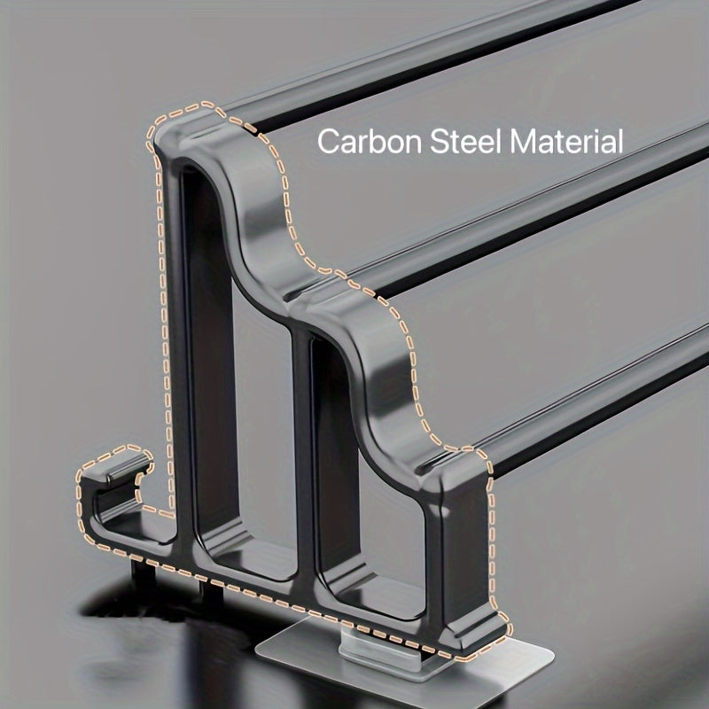 Triple Bar Wall Mount Towel Rack Bathroom Organizer Durable Steel