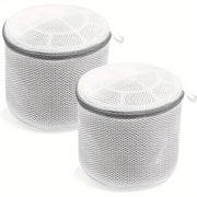 2pcs Fine Mesh Laundry Bags for Bras and Lingerie with Reinforced Zipper and Hanging Loop
