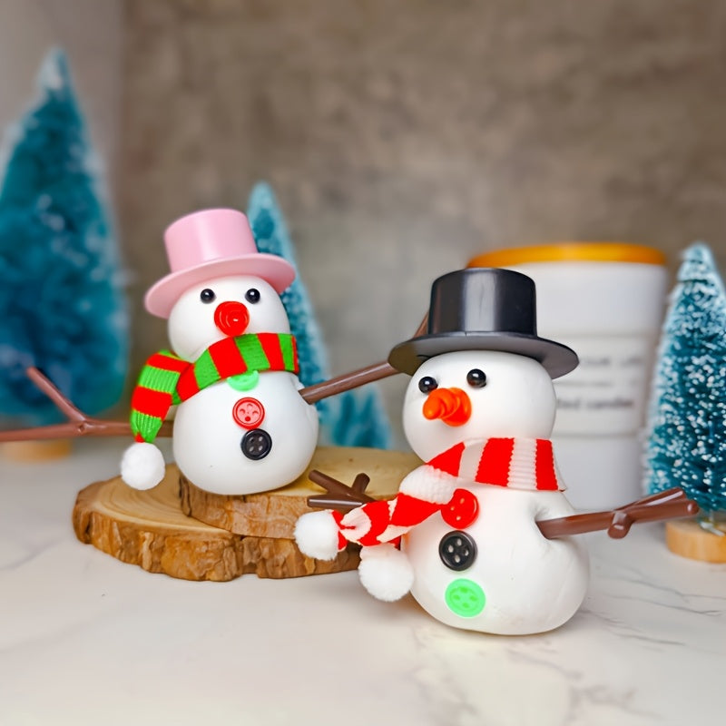 Kit de decoración de arcilla de muñeco de nieve, conjuntos de 11 piezas y 33 piezas, suministros para fiestas navideñas