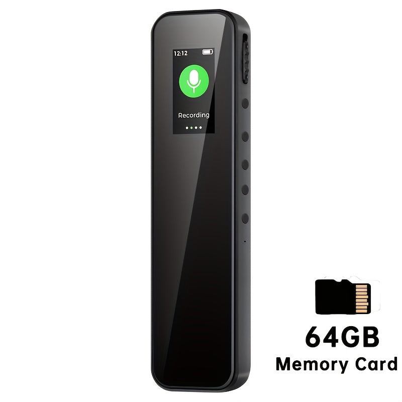 1 dona Raqamli Ovozni Qaytargich 64GB/32GB sig'im bilan, Ovozni Faollashtirish, LCD Displey, SD Kart Qo'llab-quvvatlash, WAV format, USB Zaryadlash, Qayta Zaryadlanadigan Batareya, O'zgaruvchan Tezlik. Uchrashuvlar uchun ideal.