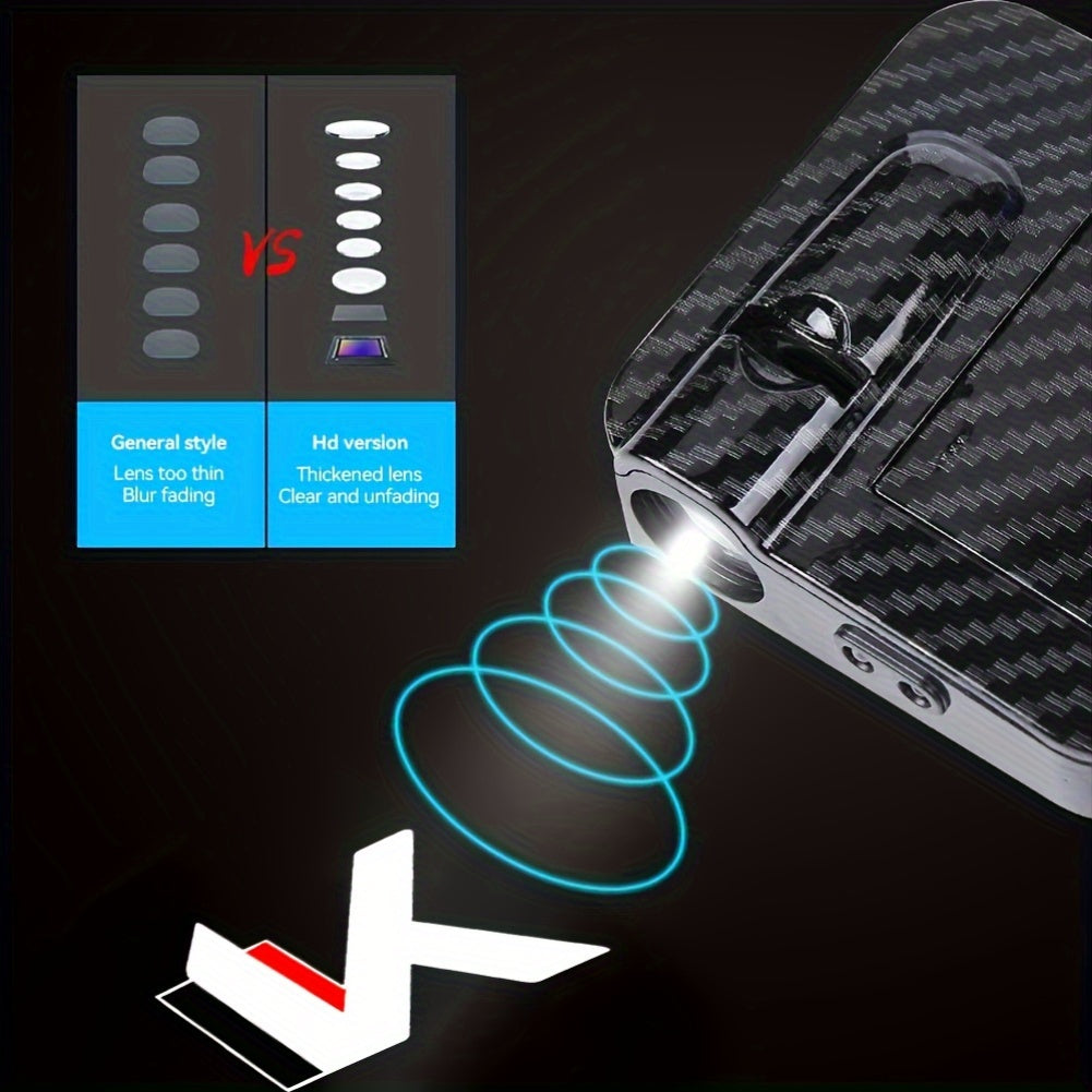 2pcs LED Car Welcome Lights, Battery-Powered, Easy Open Door, Bright Logo