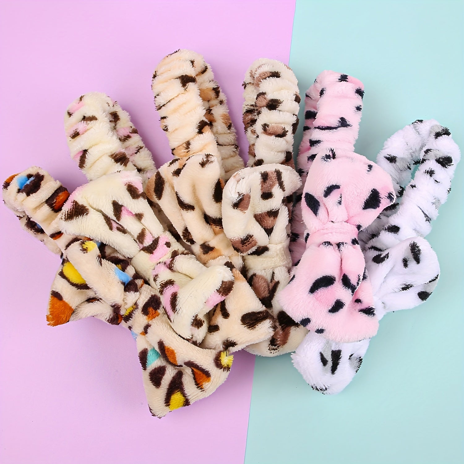 Set of 12 Leopard Print Hair Headbands for Women Stylish Knotted Fabric Accessories