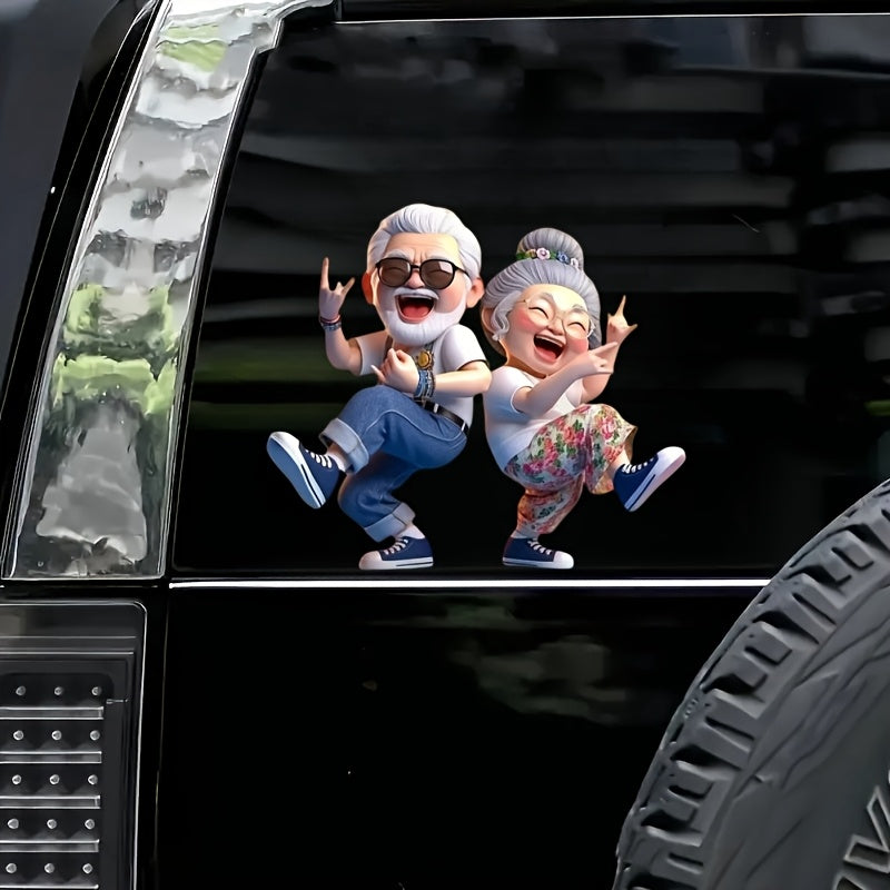 Senior Couple PVC Sticker Waterproof Vinyl Decal for Car Laptop Wall