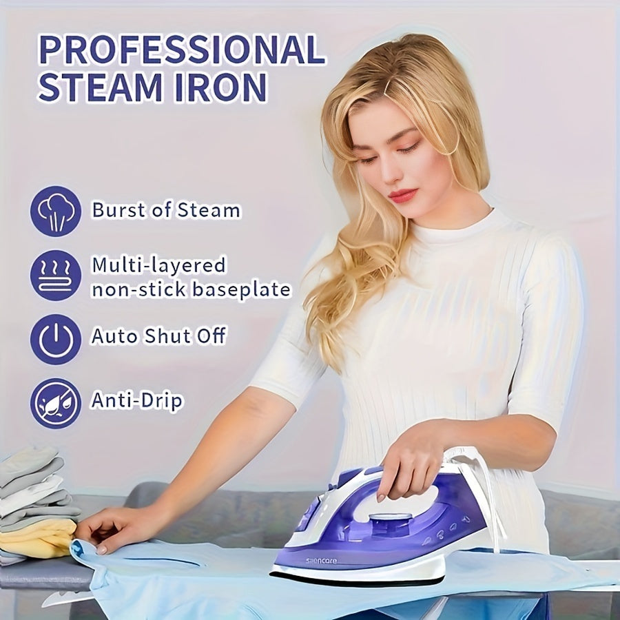 2000W Steam Iron for Clothes Non-Stick Soleplate Adjustable Thermostat
