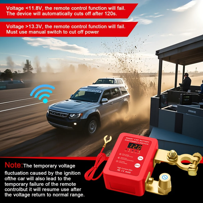 Digital Voltage Display Car Battery Disconnect Switch for Vehicles and Boats