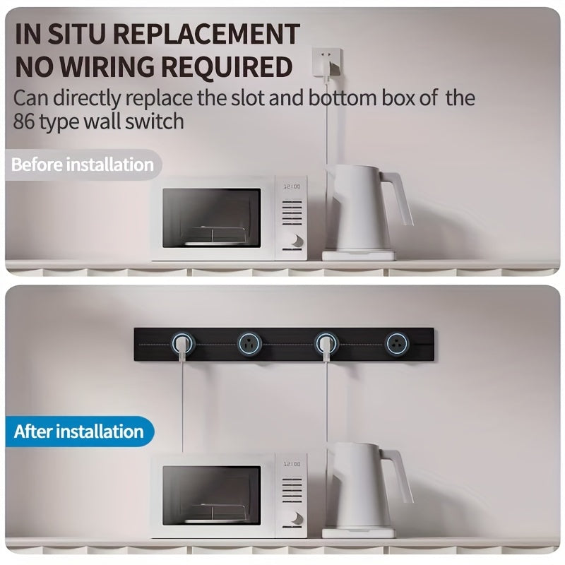 European Standard Rotating Wall Power Socket with USB Type C 220-240V Surface Mount
