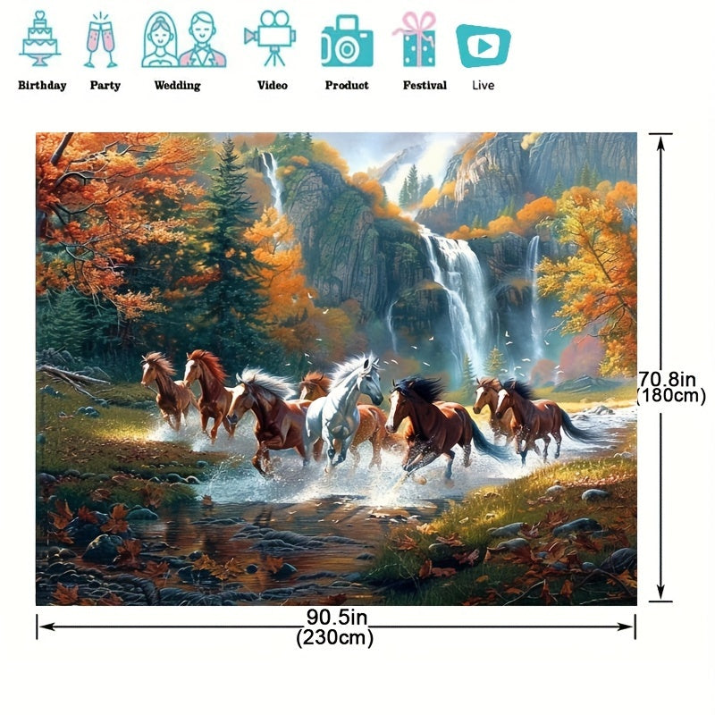 Turli tadbirlar uchun polyester ot mavzusidagi devor fon, elektr talab qilinmaydi. Sinflar, kutubxonalar, foto bo'limlar, studiyalar va bayramlar uchun ideal.