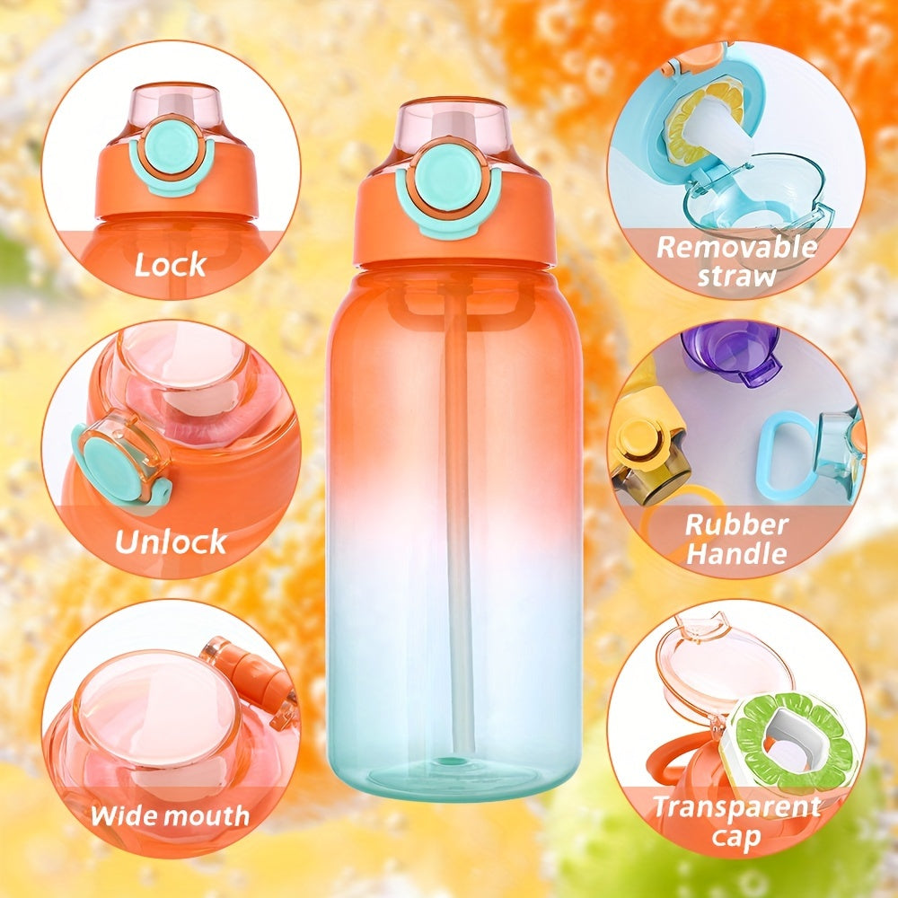 1000ml Fruit-Flavored BPA-Free Plastic Water Bottle with Flip Top and Sealable Lid