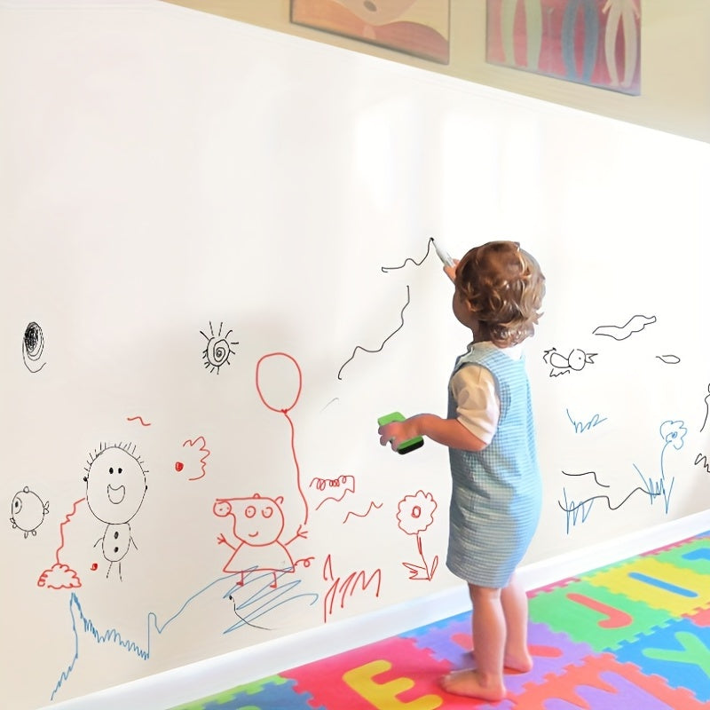 Electrostatic Whiteboard Wallpaper for Writing Drawing and Graffiti Removable Washable Wall Decor