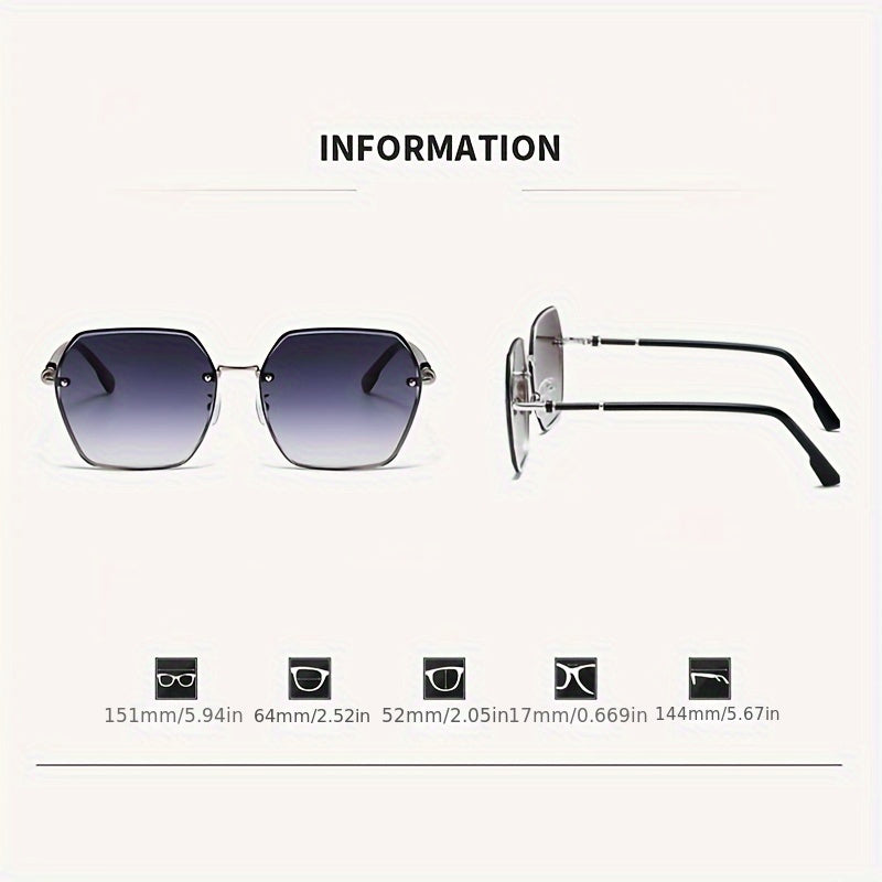 Women's Frameless Y2K Polygon Party Glasses with Cut Edges for Fashion