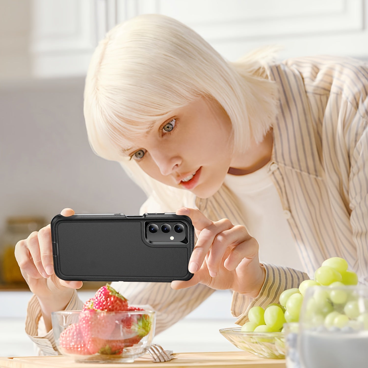 3-в-1 Ударопрочный чехол для ПК и телефона Samsung A15 A14 A13 A04s A54 A53 Всесторонняя защита