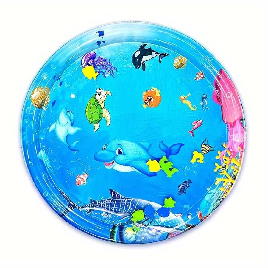 Large Round Dolphin Splash Mat for Toddlers PVC Water Play Activity Sensory Development