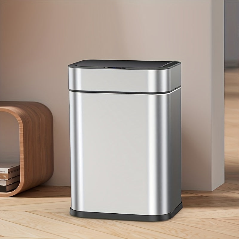 Smart Sensor Trash Can with Large Capacity Stainless Steel Infrared Kick-Activated Odor-Proof Lid