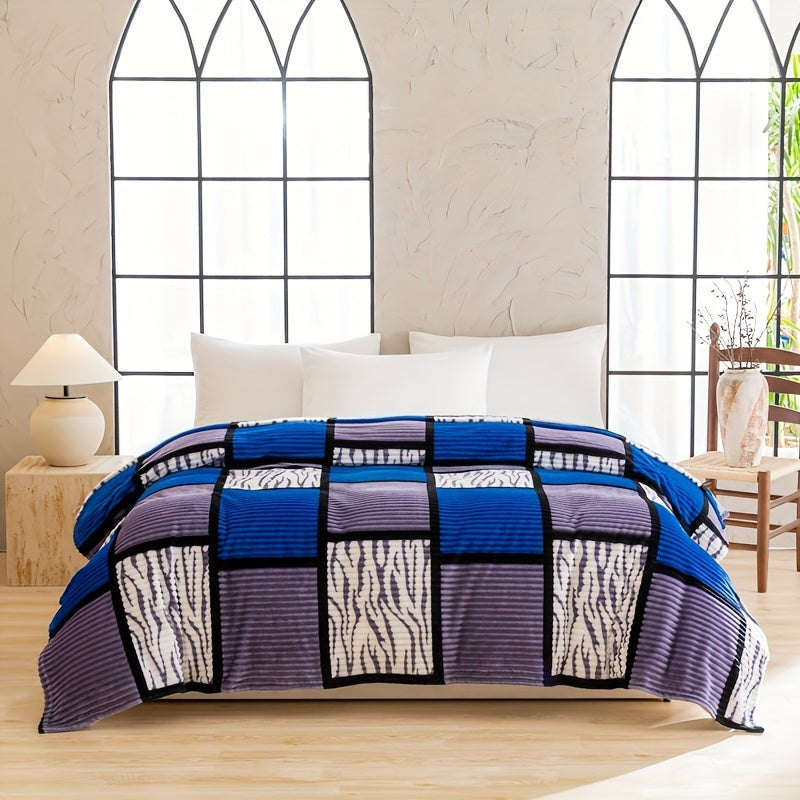 Plaid Flannel Throw Blanket Lightweight Durable Woven Polyester for All Seasons