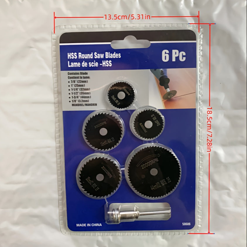 6pcs High-Speed Steel Mini Saw Blade Set for Wood Plastic Metal Durable