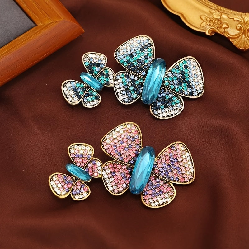 Women's Vintage Rhinestone Butterfly Brooch Pin Elegant Luxury Jewelry