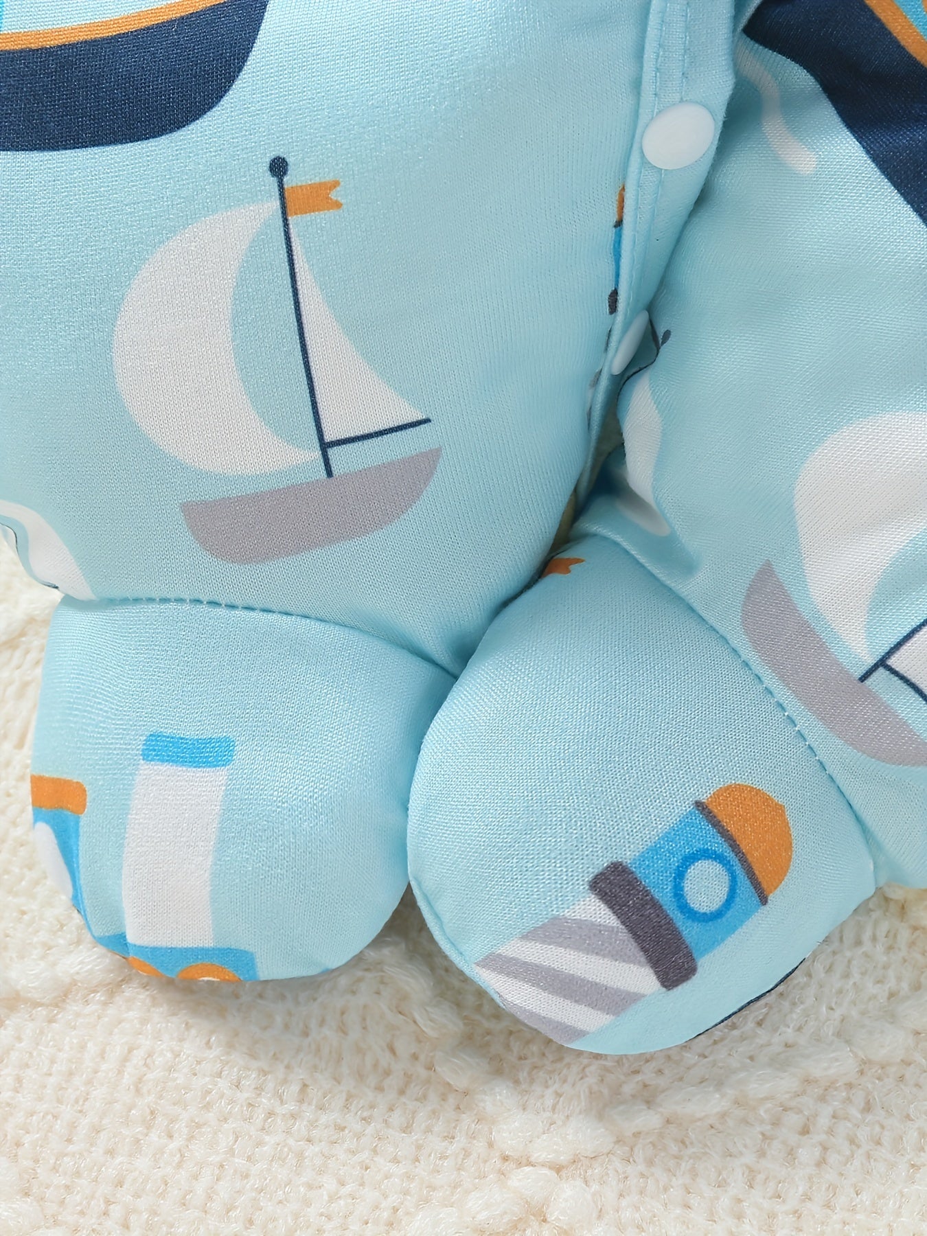 Комплект для новорожденных 9 предметов: бодик с длинным рукавом, обертка, шапка-кролик с мультяшными принтами и полотенце для слюнявки