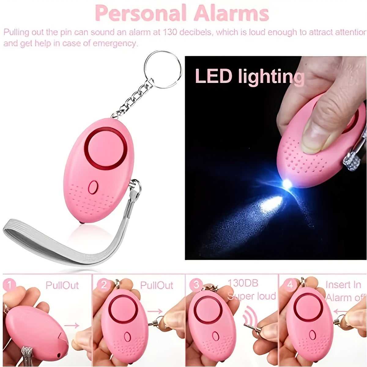 Women's 17-Piece Safety Keychain Set with Personal Alarm and Card Holder