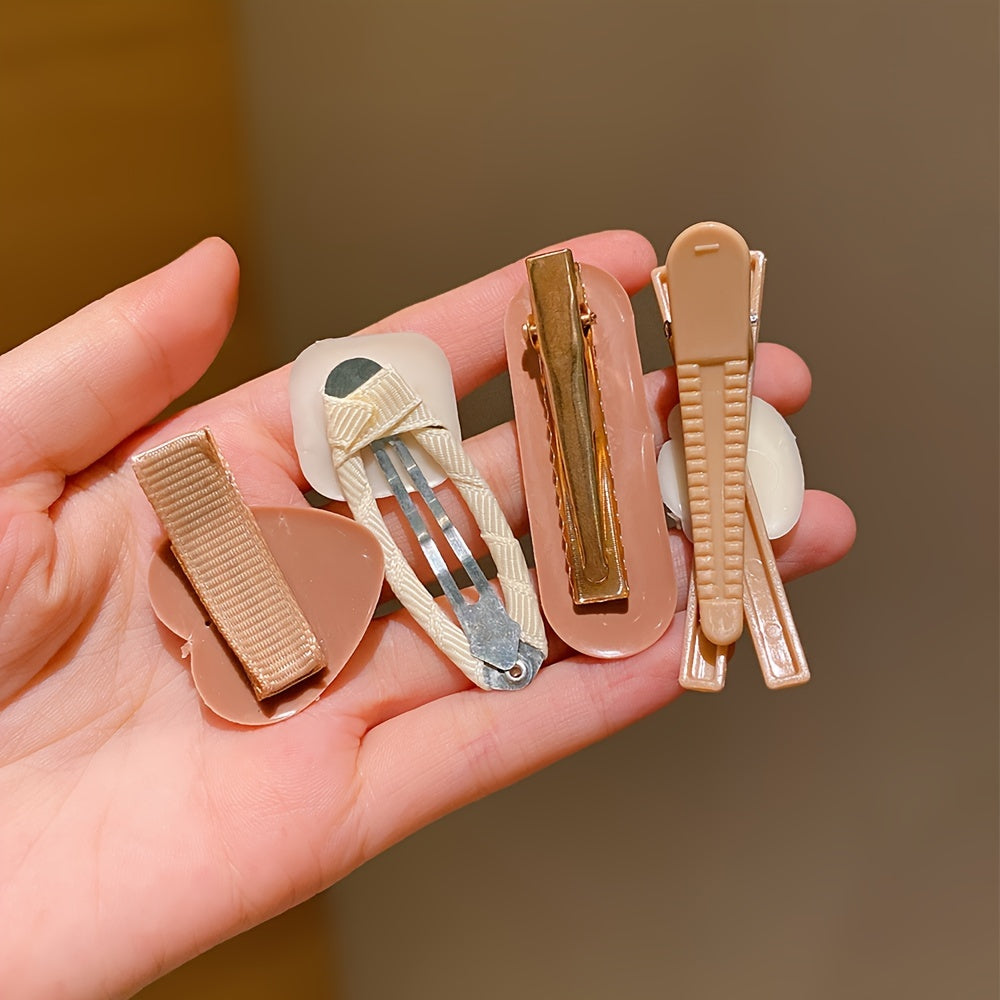 14 ta preppy uslubidagi karikatura soch qisqichlari aralash ranglarda, polyesterdan tayyorlangan. Bolalar uchun yil davomida shirin va ko'p maqsadli soch aksessuarlari.