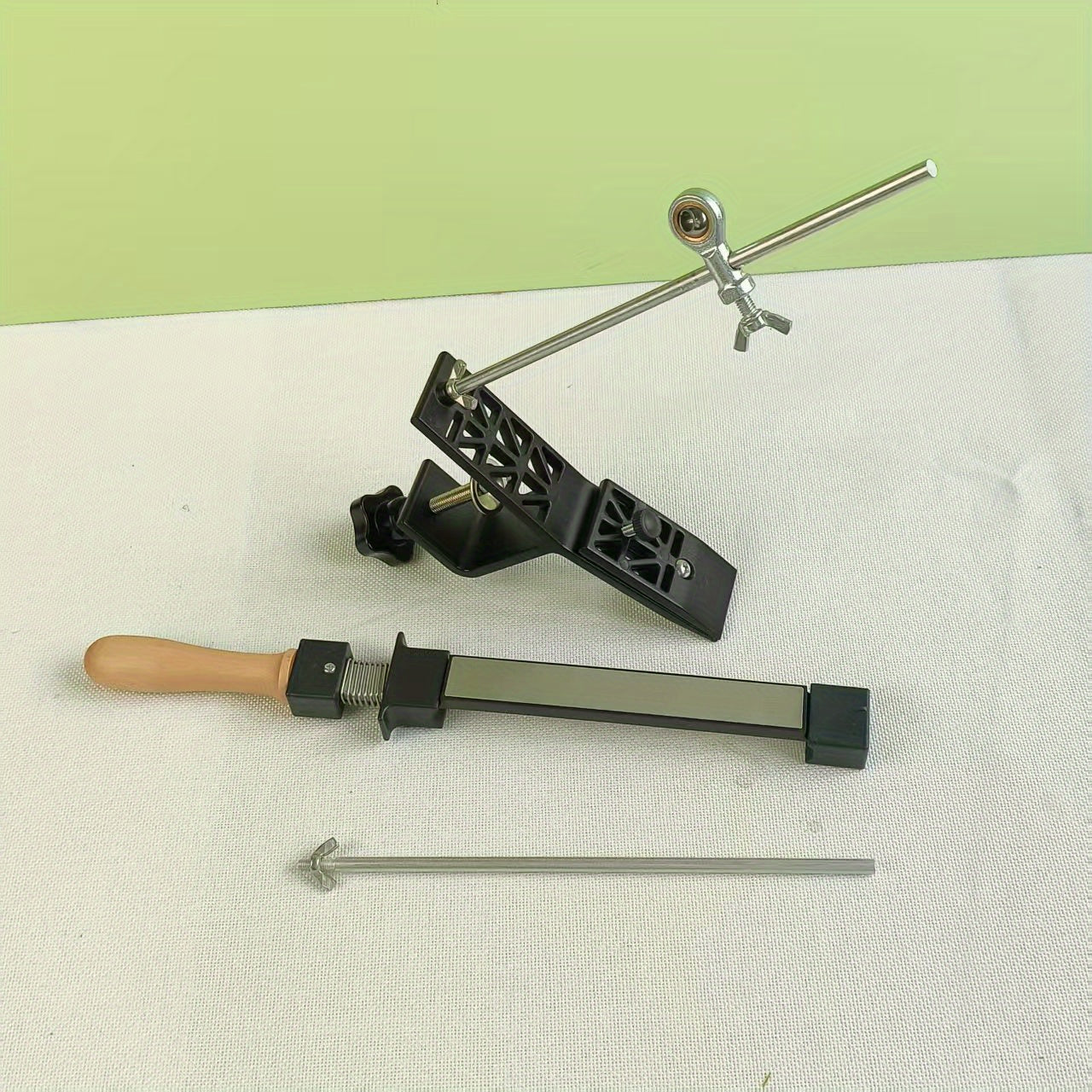 Manual Knife Sharpener with Adjustable Angle and Multi-Grit Surface for Kitchen Knives