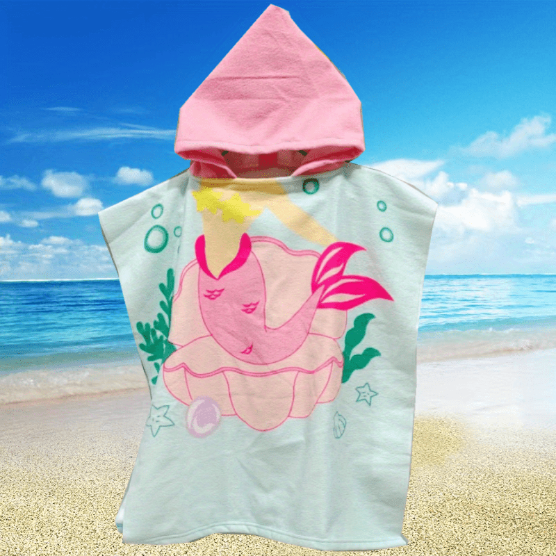 Kids Hooded Bath Towel with Fun Designs, Soft Cotton, Ideal for Kids