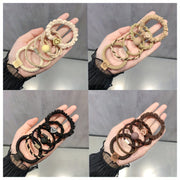 25-Piece Bohemian Hair Ties Set for Women with Knitted Elastic Bands and Bracelet Designs