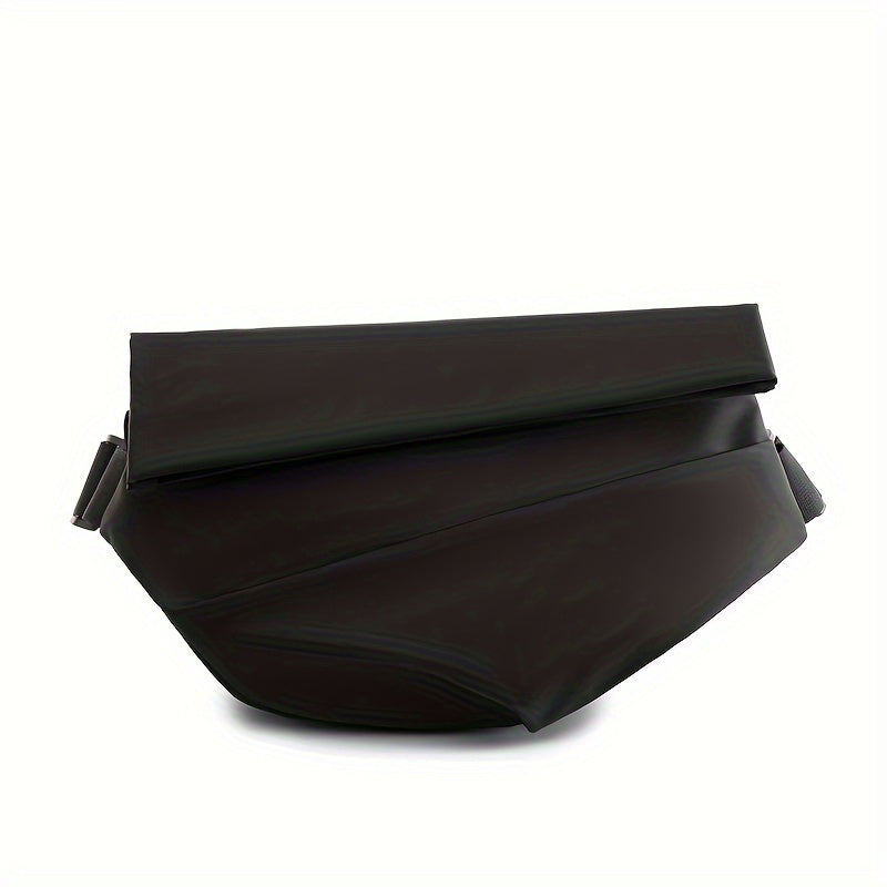 Men's Water-Resistant Oxford Chest Bag with Magnetic Closure and Ruched Detail for Daily Commutes