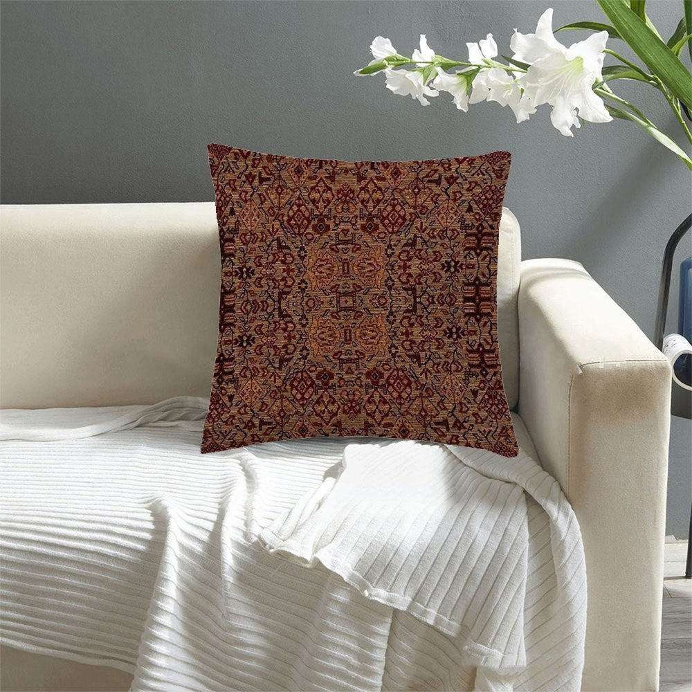 Bohemian Style Golden Brown Double-Sided Pillow Cover 45x45cm Decorative Cushion Cover for Sofa Bedroom