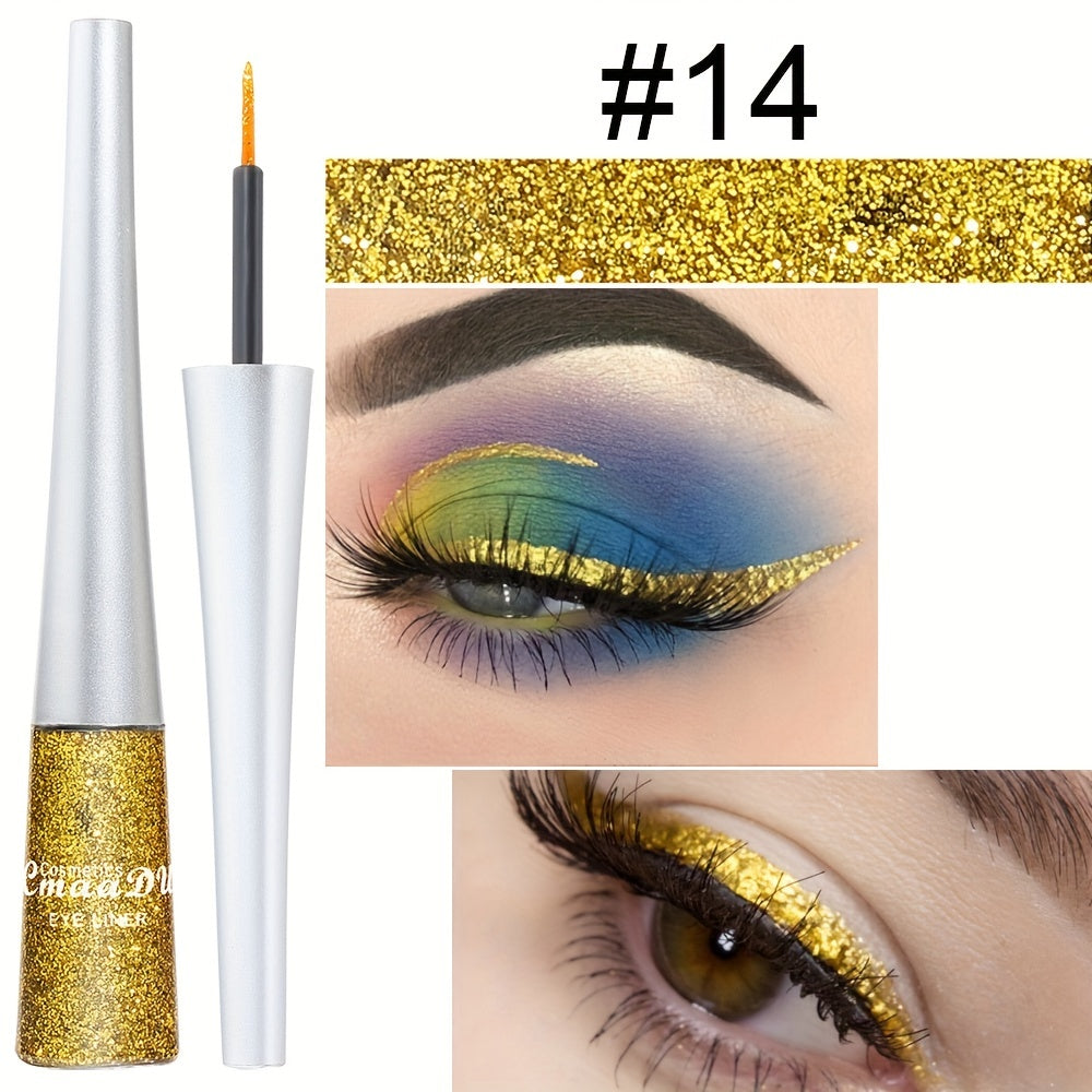 Women Glitter Liquid Eyeliner Stick 16 Colors Waterproof Long Wear
