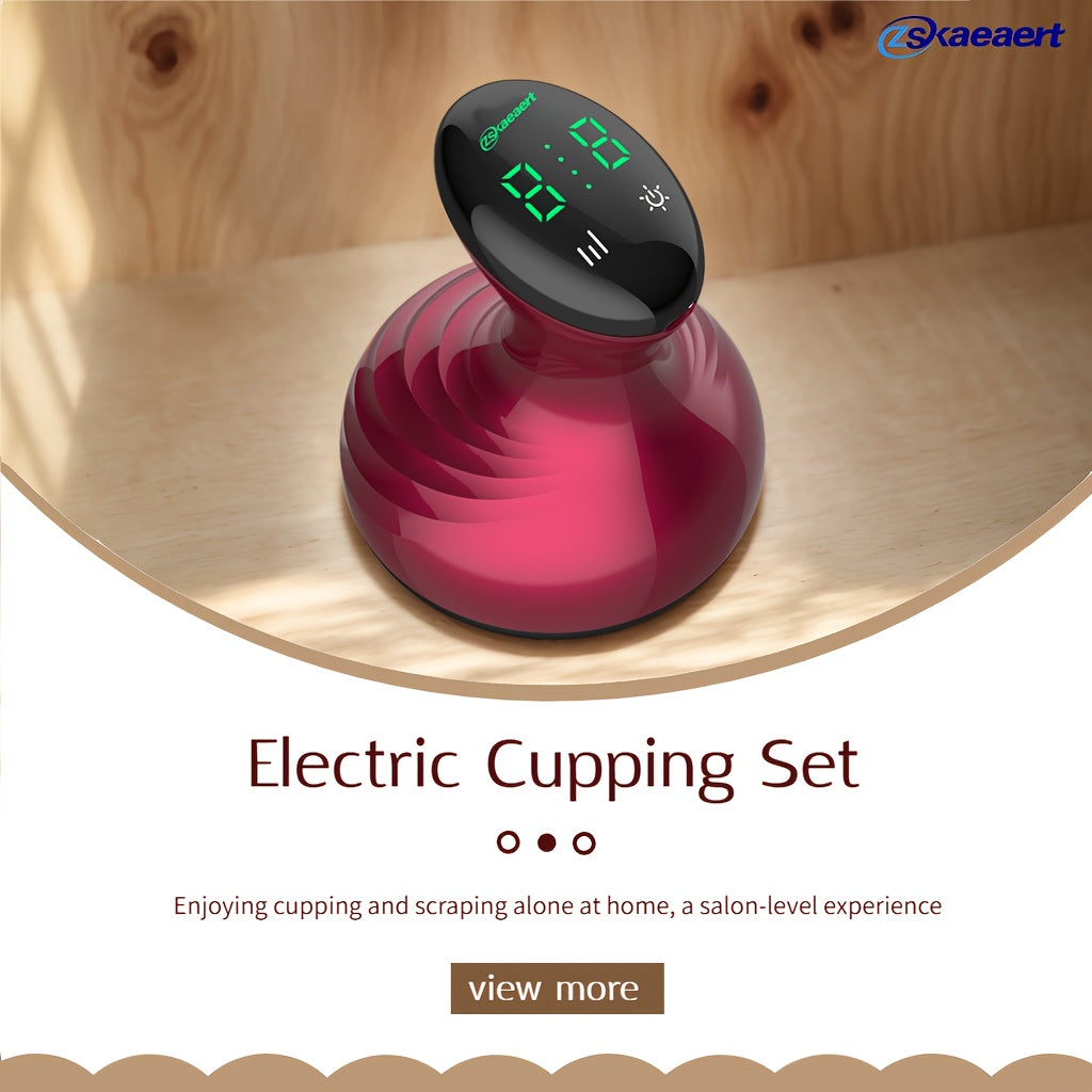 Electric Cupping Massager with Temperature and Strength Levels Portable Rechargeable Back Massage Tool for Women Men Seniors