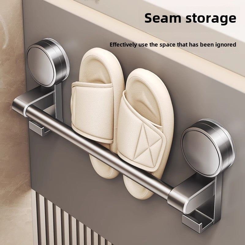 Suction Cup Bathroom Slipper Rack Wall-Mounted Shoe Organizer Drying Holder