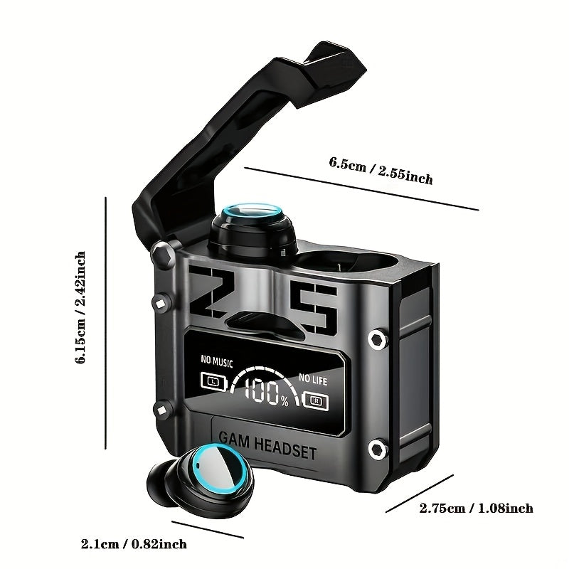 Wireless Open-Back In-Ear Headphones with Digital Display Touch Control Long Battery Life