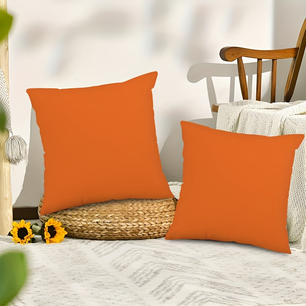 Orange Throw Pillow Cover Zippered Polyester Square Cushion Case for Couch Bedroom Patio 18x18