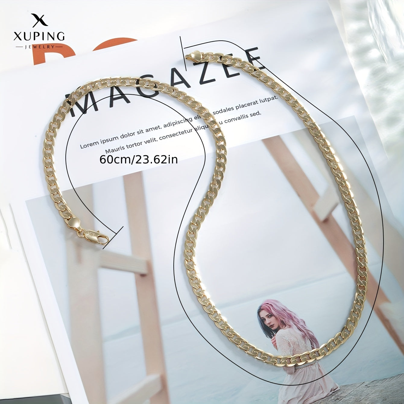 Chunky Cuban Chain Necklace for Men Gold Plated Street Fashion Accessory